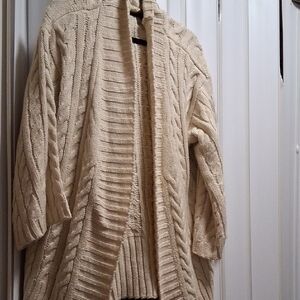 POL Cream Cable Knit Cardigan Sweater